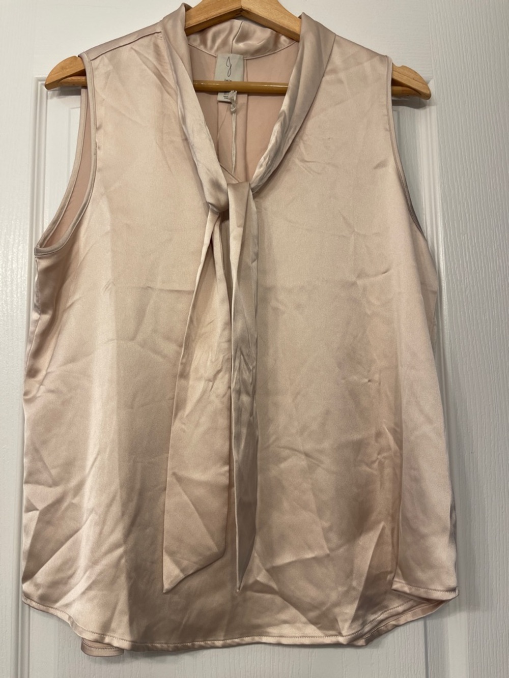 Joie Blush Cream Satin Tie-Neck Sleeveless Camisole size Large